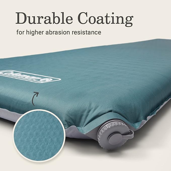 Coleman Silver Springs Self-Inflating Sleeping Pad Comfortable Camp Pad with Insulating Foam &amp Durable PVC Coating Lightweight Sleeping Mat Inflates in Minutes