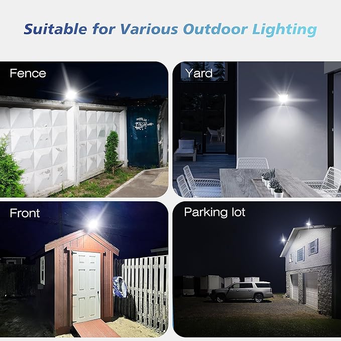 Solar Lights Outdoor Wide Angle Solar Street Light 6500K Solar Flood Lights with Outdoor Motion SensorIP66 Waterproof Solar Security Lights for Courtyards Gardens Yard 2Pack