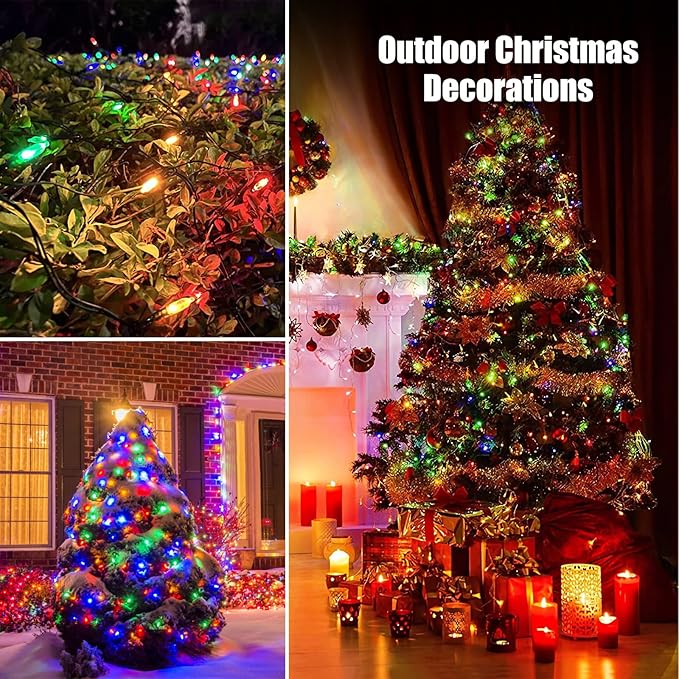 120Led Christmas Net Lights Outdoor 5ft x 6ft Connectable 8 Modes Waterproof Black Wire 29V Plug in Mesh Net Christmas Lights for Garden Yard Bushes Trunk Xmas Tree Decor (Multicolor)