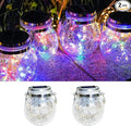 Solar Lanterns Outdoor  Warm White LED Waterproof Garden Hanging Lights for Patio Yard Lawn Pathway Bright Weather-Resistant String Lights (2 Pack RGB)