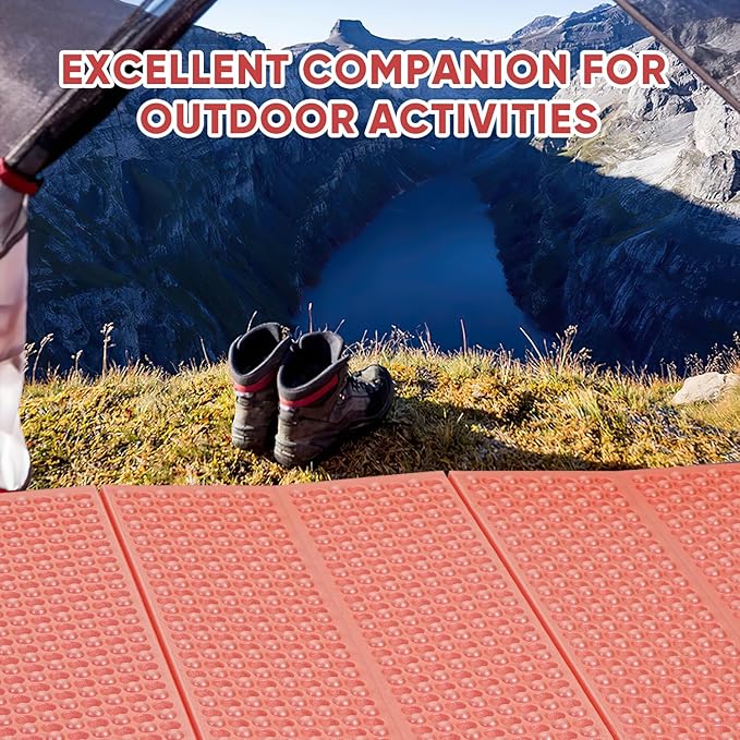 Ultralight Foam Sleeping Pad Waterproof Closed Cell Foam Pad for Superior Insulation Folding Sleeping Mat for Compact Storage Foldable and Portable for Hiking and Camping