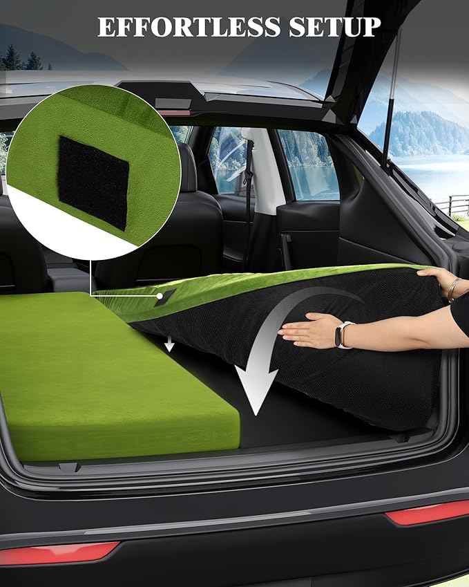 Zenzy Upgraded 2-Piece Split Memory Foam Mattress for Tesla Model Y | Easy Storage with 2 Bags Magic Link System | CertiPUR-US Machine Washable Cover