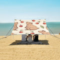 Capybaras Cherry Camping Sun Shelter Beach Tent Portable Beach Sun Shade Outdoor Canopy for Camping Trips Fishing Picnic