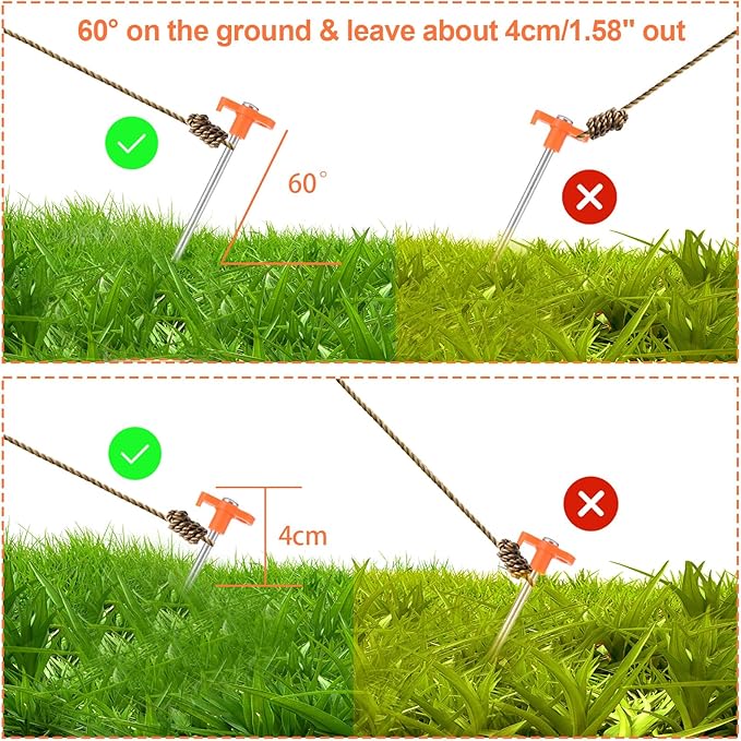 APACALI 40 PCS Metal Tent Stakes Heavy Duty 10 Inch Yard Stakes Non-Rust Metal Tent Pegs Ground Stakes Tent Spikes Camping Accessories for Camping Patio Garden Canopies Grassland Outdoor