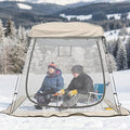 2-3 Person Clear Sport Tent with Extra Rain Cover - Windproof Winter Tent for Ice Fishing Backyard &amp Outdoor Sports
