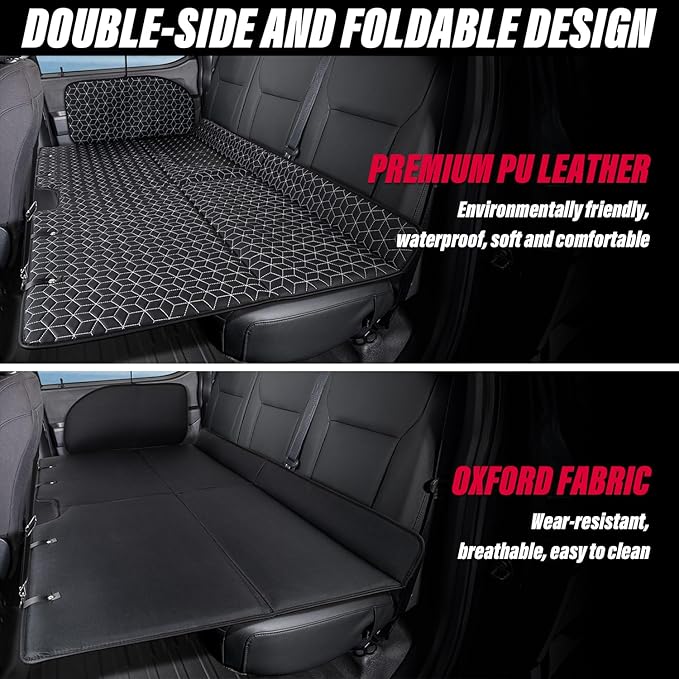 OHMU Non Inflatable Truck Bed Air Mattress for Large TruckCar Travel Camping Back Seat Extender for F150/RAM 1500/Toyota/Silverado/GMC/Tundra