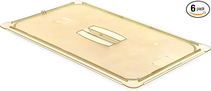 Carlisle FoodService Products 10410U13 High Heat Universal Handled Lid 20.75 x 12.88 x 0.88 Amber For TopNotch Full Size Food Pans (Case of 6)