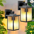 2 Pack Outdoor Motion Sensor Lights Dusk to Dawn Outdoor Wall Light Fixtures Waterproof Exterior Lighting for Front Porch Garage Entryway Yard House (Black)