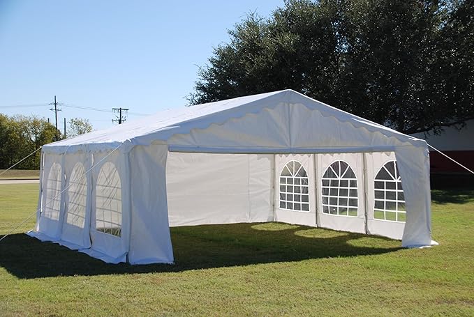 DELTA 20'x20' Budget PE Party Tent + (1) Long and (1) Short Bags Tents for Partiescarpas para FiestasHeavy Duty Upgraded Galvanized Wedding Tent Canopy Big Tents Carport Outdoor Event(B Model)