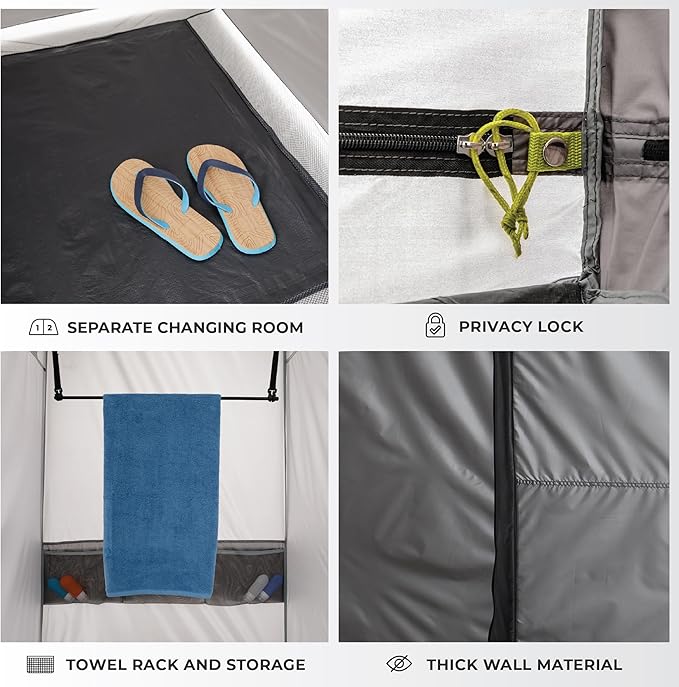 CORE Instant Camping Utility Shower Tent with Changing Privacy Room