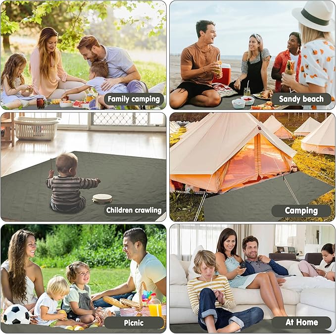 Waterproof Picnic Blanket 80 * 80 in Portable with Carry Strap for Beach Mat or Family Outdoor Camping Party Park Blanket for Grass Park Hiking Travel