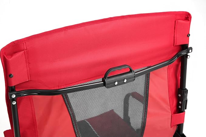 Foldable Directors Chair Heavy Duty Outdoor Camping Chair with Side Table and PocketOversized Rocking Lawn Chair for FishingBeachSport Events (Red)