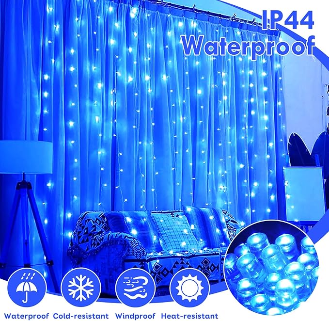 88FT 240LED Extra-Long Connectable String Lights Indoor Outdoor Clear Wire Blue Christmas String Lights Plug in Twinkle Fairy Light with Timer for Wedding Patio Tree Yard Christmas Decorations