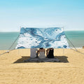 ALAZA Blue Marble Watercolor Beach Tent Sun Shelter UPF50+ Protection Beach Shade Canopy w/ 4 Sandbags for Outdoor Camping Fishing Backyard Fun Picnic 10x9 ft