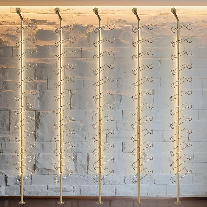 5 Pack 12 Bottle Wall Rack DIY Detachable Bottle Holder for Kitchen Pantry Dining Room Bar Commercial Restaurants