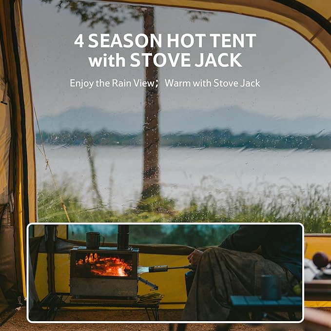 Naturehike Dune Hot Tent with Stove JackDouble Layer 4 Season TentWaterproof 2-4 Person Tents for Camping