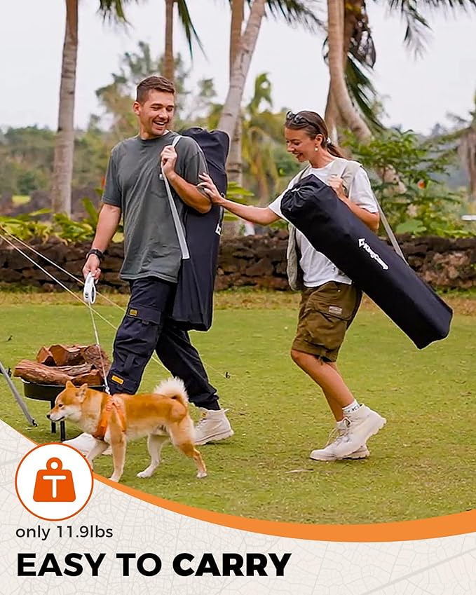 KingCamp Oversized Camping Folding Chair Heavy Duty 450 LBS with Lumbar Support&ampFolding Camping Table Aluminum Roll-Up Camp Table