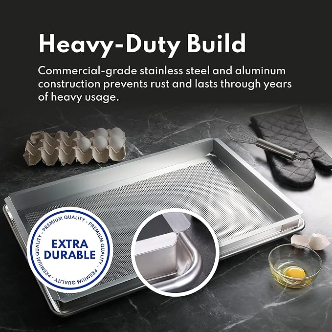 New Star Foodservice 42597 Aluminum Sheet Bun Pan Extender 9 x 13 inch (Quarter Size)