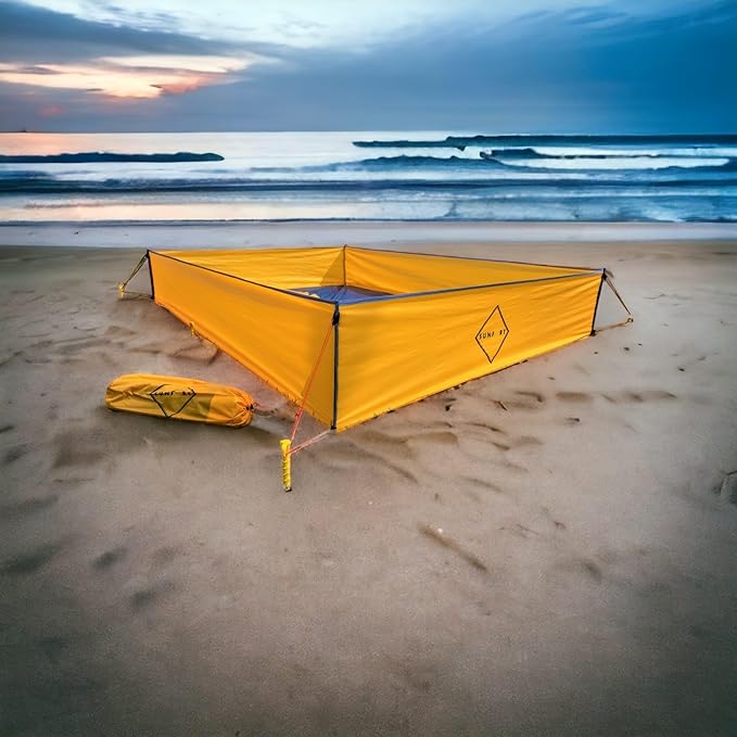 Sandproof Beach Walled Blanket Outdoors Water Resistant Portable and Lightweight Outdoors Playpen for Sand and Grass - Orange and Gray