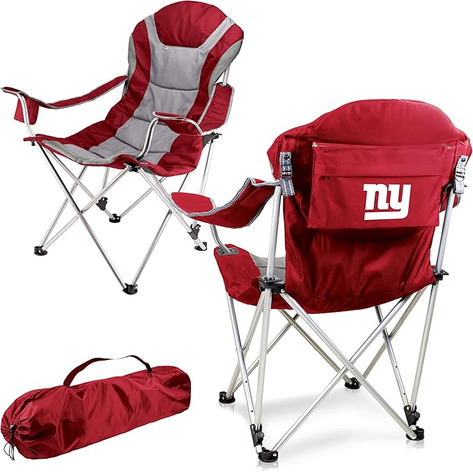 Picnic TIME NFL Unisex-Adult NFL Reclining Camp Chair Beach Chair for Adults Sports Chair with Carry Bag