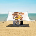 ALAZA Cute Monkey Banana Beach Tent Sun Shelter UPF50+ Protection Beach Shade Canopy w/ 4 Sandbags for Outdoor Camping Fishing Backyard Fun Picnic 10x9 ft