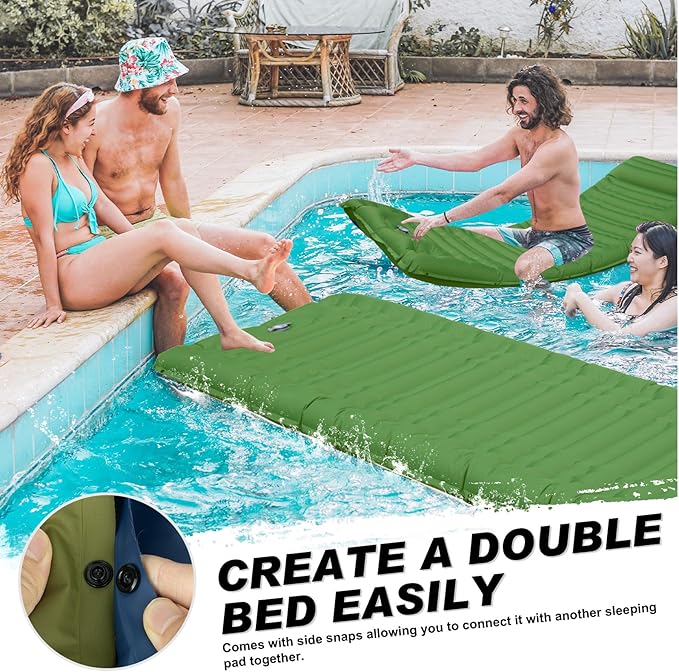 Camping Sleeping Pad Extra Thickness 4.7 Inch Inflatable Sleeping Mat Ultralight Waterproof Camping Mat with Built in Pump Air Mattress for Backpacking Hiking Tent Travel
