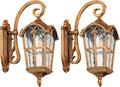 17.1 H Gold Outdoor Wall Lights - Waterproof &amp Anti-Rust Aluminum Porch Light Wall Mount Hammered Exterior Lighting Fixtures Outside Wall Lantern for Patio Doorway Garden 2 Pack