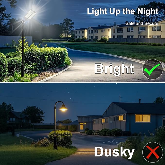 loyoele 9000W Solar Street Lights Outdoor 120000LM Commercial Parking Lot Light 7000K Solar Flood Outdoor Lights IP67 Waterproof with Motion Sensor for RoadGarden Basketball Courts