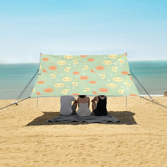 Camping Sun Shelters Smiling Sun and Sleeping Moon Beach Canopy 126 * 110.2in