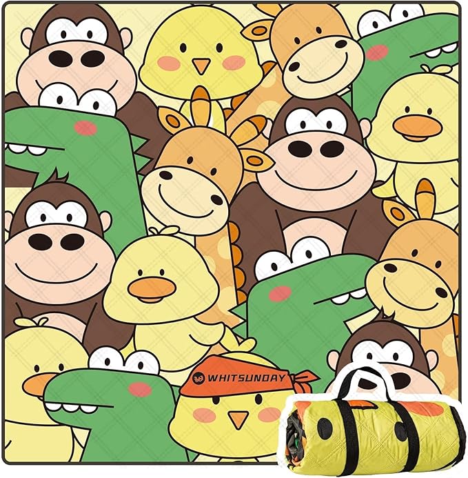 Whitsunday Picnic BlanketsOutdoor Beach Blanket Picnic Blankets Waterproof Foldable for Spring Summer Camping Beach Park Hiking (Rabbit 80 * 80)