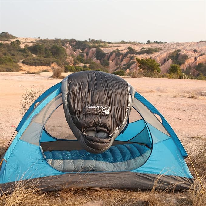 Mountaintop Down Sleeping Bag 15F 650 Fill Power - Ultralight Compact Portable Hiking Camping Sleeping Bag with Compression Sack for Adults Teens
