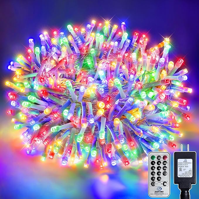 132FT 400 LED Christmas Tree Lights Bright Multicolor Outdoor Christmas String Lights for House Fairy Lights with 8 Modes Waterproof &amp Durable Indoor Outdoor Decor Timer Included