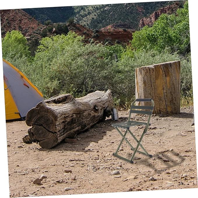 1pc Portable Folding Fishing Chair Lightweight Breathable Outdoor Stool for Camping Beach and Fishing Non-Slip Support Compact Green Design