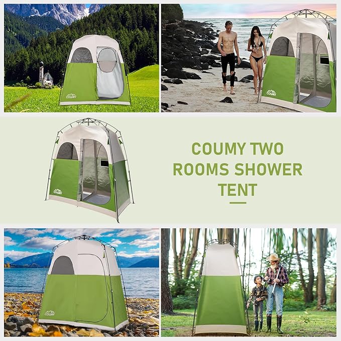 Instant Camping Shower Tent Privacy Shelter Portable Outdoor Sun Shelter for Camping Beach Hiking Fishing 1 Room/2 Rooms