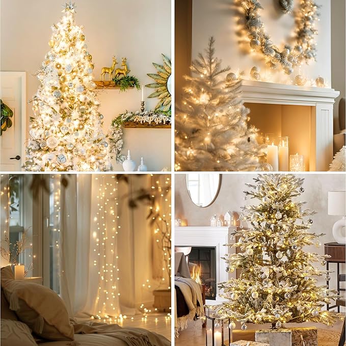 Fairy Lights Plug inDailyart 3000 Led Cluster Lights with Timer 195Ft Waterproof Warm Twinkle String Light with Remote for Bedroom Wreath Garland Window Wedding Christmas Tree DecorationSliver Wire