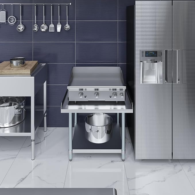AmGood Stainless Steel Equipment Stand - Heavy Duty Commercial Grade with Undershelf NSF Certified (30 Width x 30 Length)