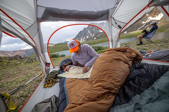 Big Agnes King Solomon 20°F Doublewide Sleeping Bag 2-Person Down Fill Sleeping Bag with Double Zipper Entry Zip-Off Quilt Pad Attachment System