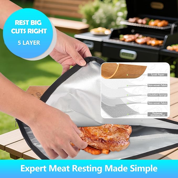 Collapsible BBQ Prep Tub &amp BBQ Resting Bag - Multi-Function Foldable Cutting Board BPA Free Portable Silicone Dish Bowl Leak Free Drain Hole for Meal Prep Marinating Food Storage(Orange)