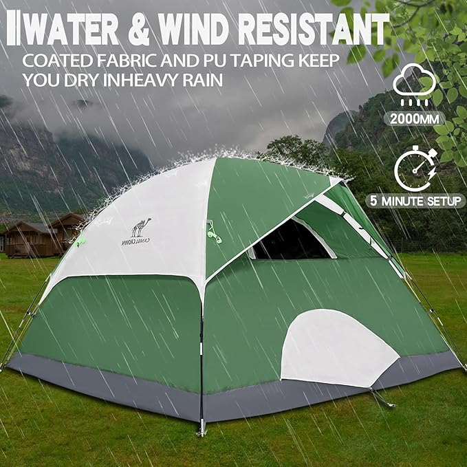 CAMEL CROWN 4/6 Person Tent Waterproof Lightweight Portable Backpacking Tent for Outdoor Camping Hiking