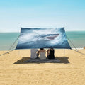 ALAZA Shark Beach Tent Sun Shelter UPF50+ Protection Beach Shade Canopy w/ 4 Sandbags for Outdoor Camping Fishing Backyard Fun Picnic 10x9 ft