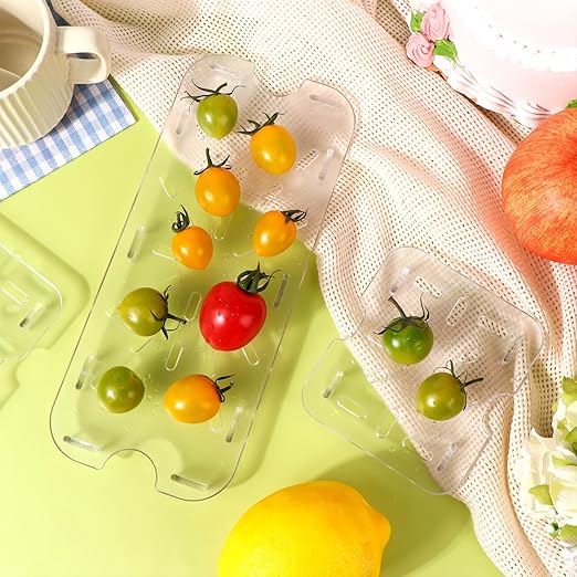 24 Pcs Plastic Drain Shelf for 1/3 1/6 Size Food Pan Clear Plastic Grate Acrylic Food Drain Trays Plastic Drain Pan Clear Drain Trays for Food Fruit Vegetables Teapot Dish Kitchen Restaurant