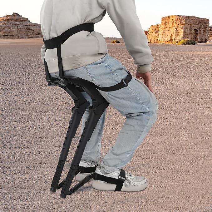 Portable Chair with Invisible Seats Portable Leg Ergonomics Lightweight Seat Wearable Invisible Chair Height Adjustable Supports Up to 330lbs for Outdoor