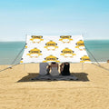 ALAZA Cute Yellow Duck W/Glasses Beach Tent Sun Shelter UPF50+ Protection Beach Shade Canopy w/ 4 Sandbags for Outdoor Camping Fishing Backyard Fun Picnic 10x9 ft