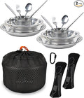 Stainless Steel Camping Mess Kit - Person's Complete Picnic &amp Camp Dish Set Includes Plate Bowl Cup &amp Utensils