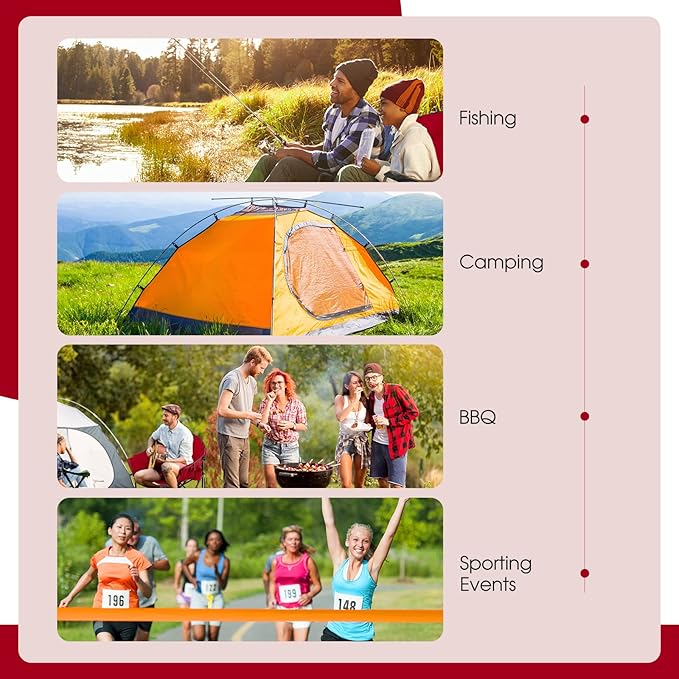 S AFSTAR Oversized Camping Chair Cushion Padded Moon Round Saucer Chair w/Cup Holder &amp Carry Bag Outdoor Leisure Folding Chair Portable Folding Camp Chair for Camping Fishing Supports 300lbs (