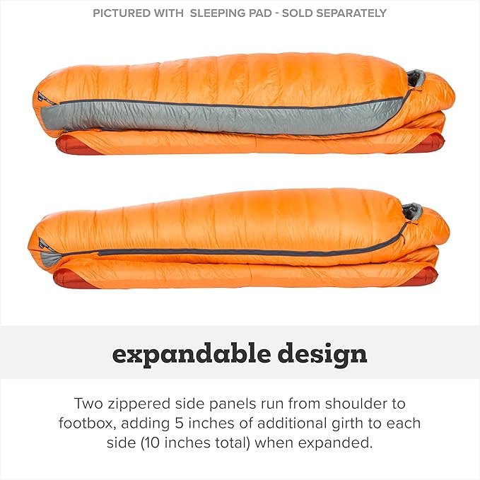 Big Agnes Torchlight EXP - 650 RDS DownTek Ultralight Sleeping Bag Backpacking Gear Compact Cold Weather Camping Mummy