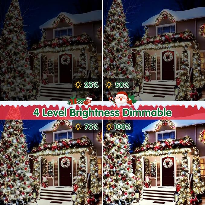 XURISEN 403FT 1000 LED String Lights Outdoor Green Wire Christmas Lights 8 Modes &amp Timer Waterproof Fairy Lights Plug in for Party Wedding Yard Garden Indoor/Outdoor Decorations(Cool White)