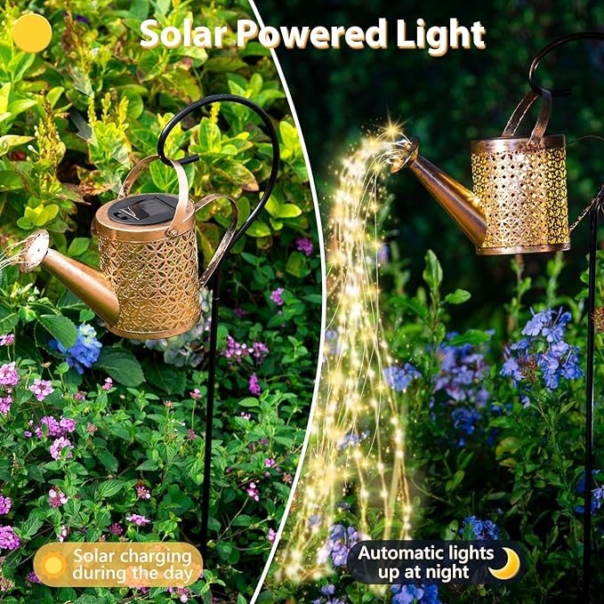 Solar Watering Can Light - Solar Yard Decorations OutdoorGarden Decor Lights for YardIP65 Waterproof Hanging Lantern LightsOutside Garden Flower Bed Decor Light for Moms Birthday