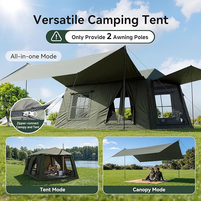 Inflatable Blow Up Tents for CampingWaterproof Oxford Hot Tent with Manual PumpSpacious Easy Setup Inflatable Camping Air Tent for Family Glamping