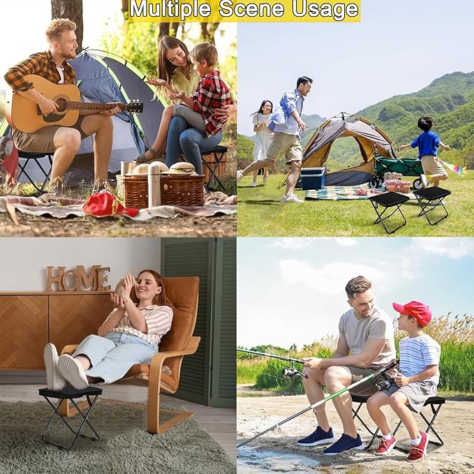 Mountaineering and Hiking Portable StoolCamping Stool Portable Folding Stool with Carry Bag Portable Folding Chair Lightweight Outdoor Footstool for Travel Hiking Fishing(Blue)